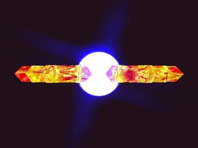 Bladed Crown Energy Ball Spaceship Low-poly 3D model