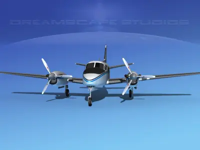 Beechcraft C-6 Transport State Police 3D model