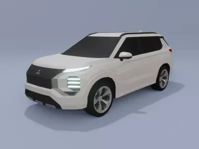 Mitsubishi Outlander low poly 3D model Low-poly 3D model