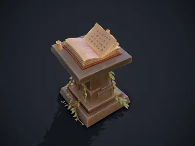 Stylized Pedestal Low-poly 3D model