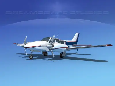 Beechcraft B55 Baron V07 3D model
