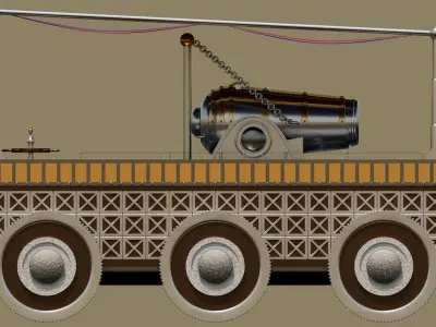 High-polly Fictional Medieval Tank Machine 3D model