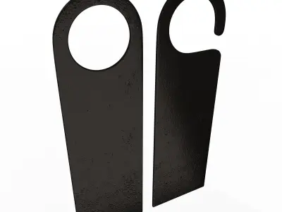 Door Hanger Tag Black Low-poly 3D model