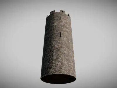 Medieval Castle Tower Low-poly 3D model