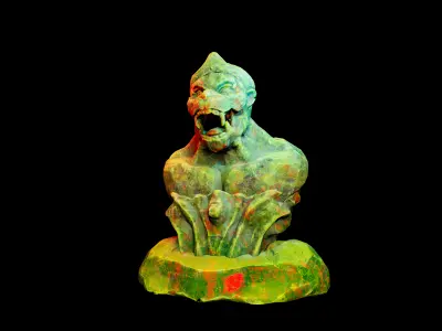 Monkey Statue AAA Game Ready Asset Low-poly 3D model