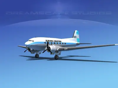 Douglas DC-3 Aerolineas Argentinas  3D model