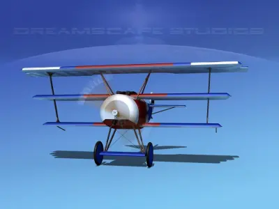 Fokker DR-1 Triplane V06 3D model