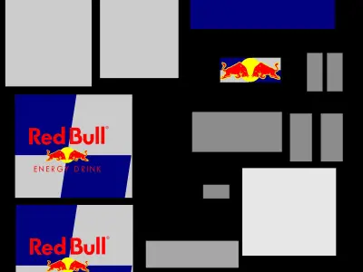 3-D red bull fridge model Low-poly 3D model