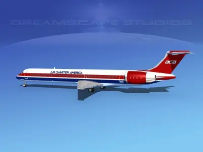 McDonnell Douglas MD83 America Air Charter 3D model