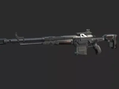 Future sci-fi weapon rifle 3D model