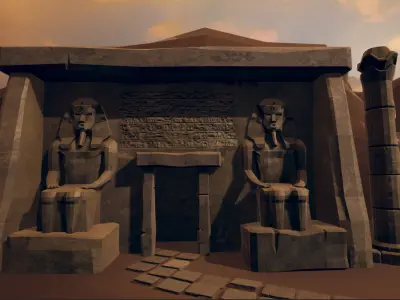 Low Poly Ruined Desert environment Low-poly 3D model