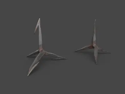 Foot trap caltrops crows feet Low-poly 3D model
