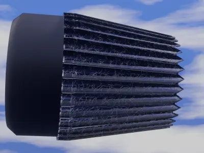 Low-poly Science Fiction 3D-Thrust Vectoring Variable Nozzle Low-poly 3D model