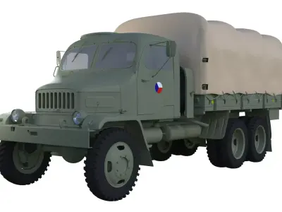 Praga V3S military truck Czechoslovakia 3D model