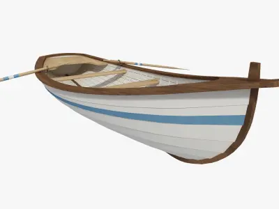Dinghy Wooden Boat 3D model
