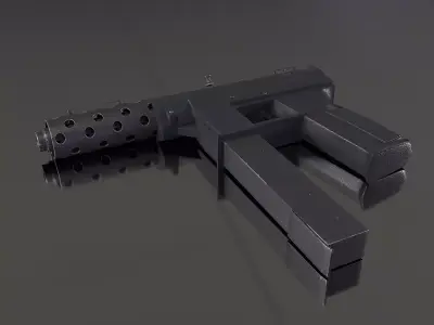TEC-9 gun Low-poly 3D model