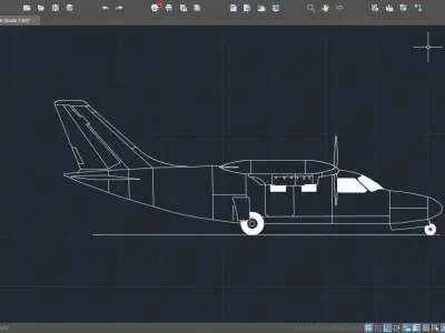 2D Mitsubishi MU-2 Peacock Aircraft 3D model