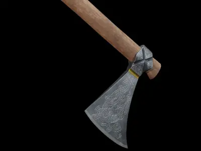 Viking Axe Mammen Low-poly 3D model
