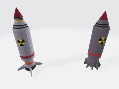 Free Nuclear Missile Free low-poly 3D model