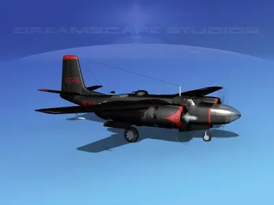 Douglas B-26C Invader V01 USAF Korea 3D model