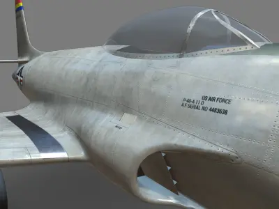 Lockheed P-80 Low-poly 3D model