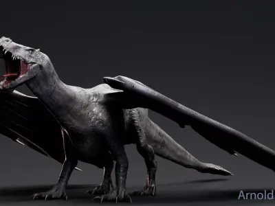 Dinosaur  Iron Fire Dragon - Unreal Engine Project Low-poly 3D model