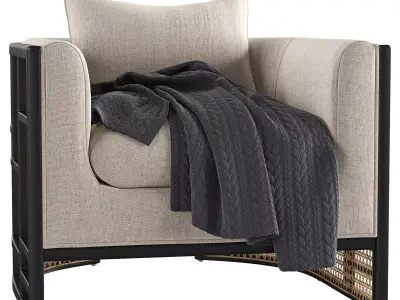 Upholstered Grid Back Chair Free 3D model