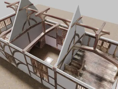 England Yoman house consturucted in medieval age 3D model