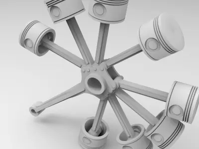 engine radial 3D model