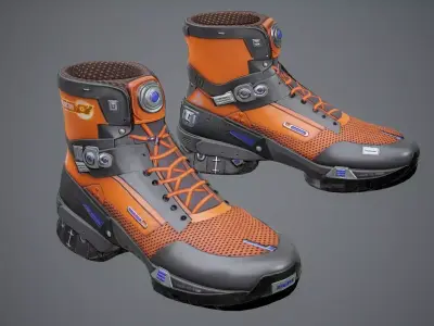 Sci-Fi Pants Sneakers p02 Low-poly 3D model