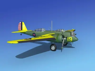 Martin B-10 V07 US Army 3D model