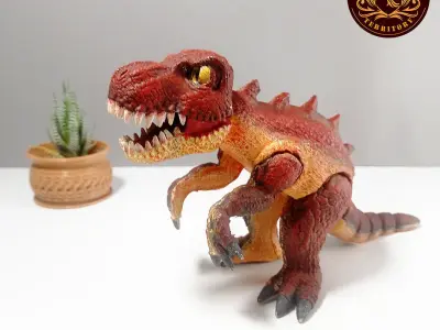 Flexi T-rex With Movable Jaw Almost Print In Place No Support 3D print model