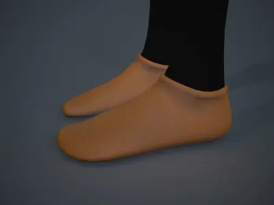  Brown Socks Style 2 Low-poly 3D model