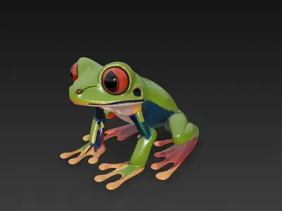 Frog Poisonous Realistic 3D Model - Low Poly Realistic Low-poly 3D model