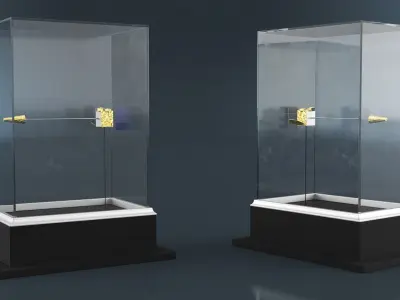 Exhibit of Multifunctional Satellite with Solar Panels 3D model
