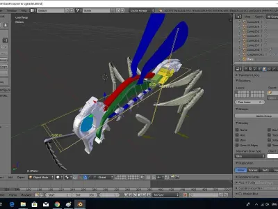 Mosquitoes bug with wings Low-poly 3D model