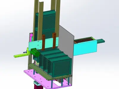 Tray loading and unloading mechanism Low-poly 3D model