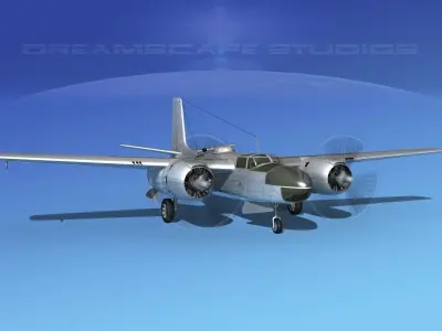 Douglas A-26C Invader Bare Metal 3D model