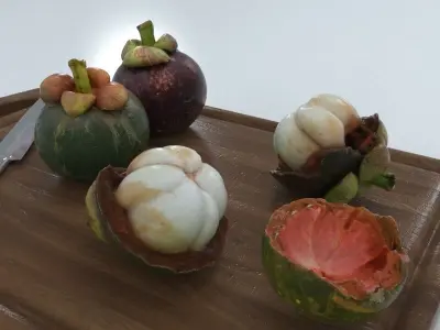 Mangosteen 3 Models - Realistic Looking - Low-poly 3D model