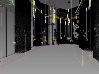 Modern Hotel Elevator Hall Low-poly 3D model