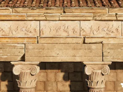 Roman Temple Ruins Low-poly 3D model