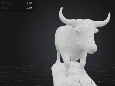 FREE Bronze Bull Statue Free low-poly 3D model