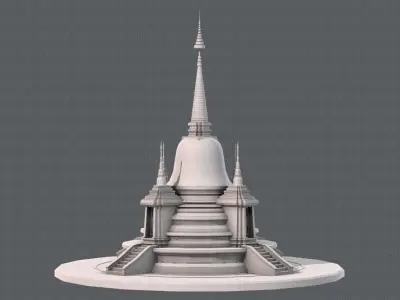 Pagoda V02 Low-poly 3D model
