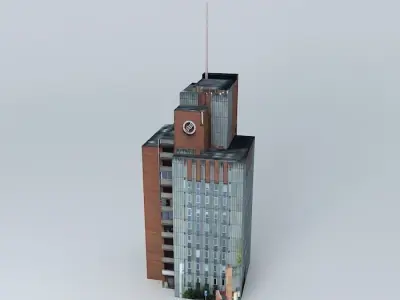 Old commercial building in Kaunas Free 3D model