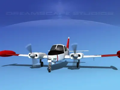 Cessna U-3B Blue Canoe V09 3D model