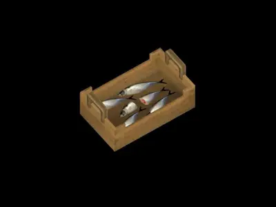 Fish crate Free low-poly 3D model