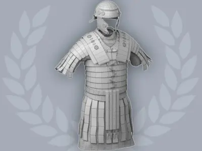 Lorica Segmentata Ancient roman legionary armor Low-poly 3D model