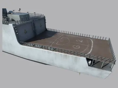 INS Godavari Frigate Low-poly 3D model