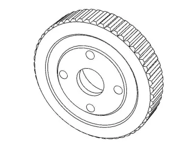 Aluminum Racing Flywheel for 4-Shoe Low-poly 3D model