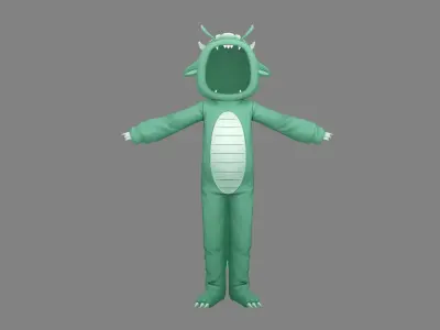 Cartoon loong costume - Chinese dragon Low-poly 3D model